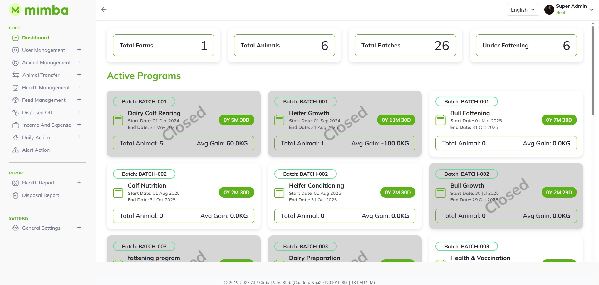 MIMBA Smart Farm Dashboard